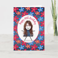 20e Anniversaire Stick Girl and Daisies On Denim