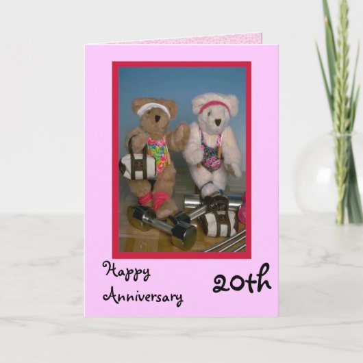 Carte 20ème anniversaire heureux, personnalisable (Devant)