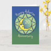 Carte 20ème Gotcha lune d'anniversaire de jour/adoption, (Fleur jaune)