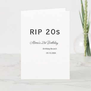 Carte 20s 21e anniversaire simple date de brunch minimal