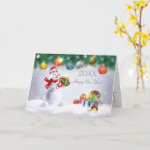 Carte 20XX Happy New Year ! Winter Holiday (Fleur jaune)