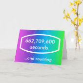 Carte 21 ans / 21 ans (secondes) (Fleur jaune)