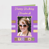 Carte 21 aujourd'hui ajouter photo âge nom pourpre anniv (Devant)