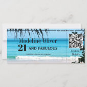 Carte 21 et Fabulous Boarding Pass QR Code Anniversaire (Dos)
