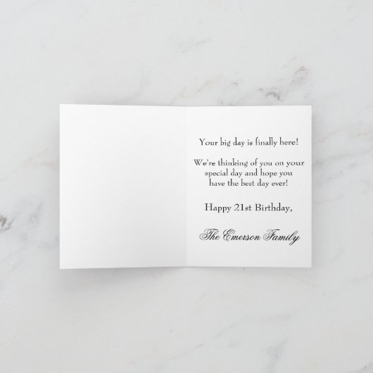 Carte 21 et juridique | Fun Pink Faux Parties scintillan (Intérieur)