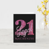 Carte 21 et juridique | Fun Pink Faux Parties scintillan (Fleur jaune)