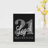 Carte 21 et juridique | Parties scintillant Argent Faux (Fleur jaune)