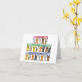 Carte 21 mars Cartoon Cats (Fleur jaune)