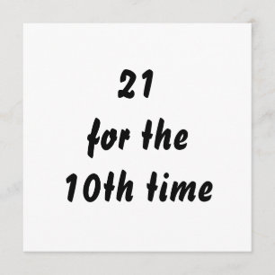 Carte 21 pour la 10ème fois. 30e anniversaire. Noir Blan