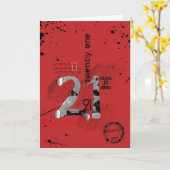 Carte 21e anniversaire (Fleur jaune)