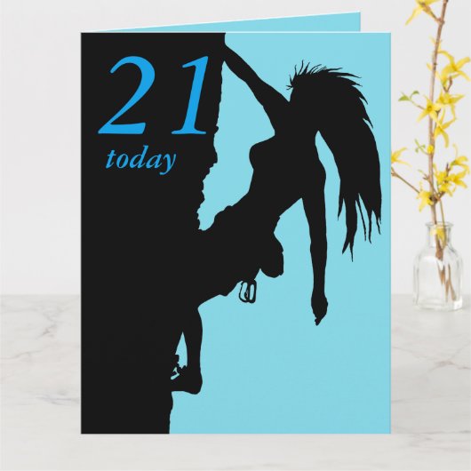 Carte 21e anniversaire (Fleur jaune)