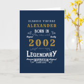 Carte 21e anniversaire 2002 Vintage Blue Legend Salutati (Fleur jaune)