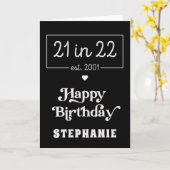 Carte 21e anniversaire 21 dans 22 est 2001 Anniversaire (Fleur jaune)