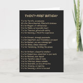 Carte 21e anniversaire Acrostic Poem Greeting Card (Devant)