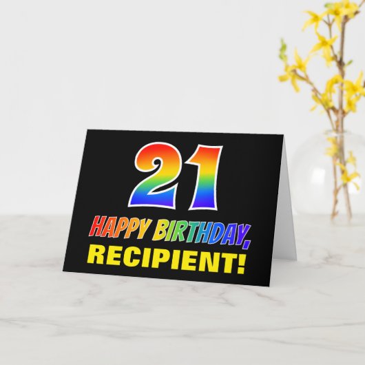 Carte 21e anniversaire : Audacieux, amusant, simple, arc (Fleur jaune)