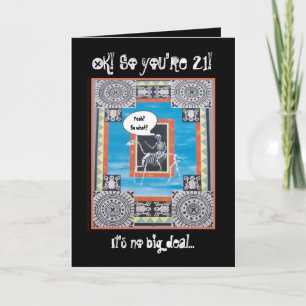 Carte 21e anniversaire avec Skeleton équitation - FUNNY