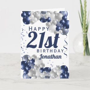 Carte 21e anniversaire Ballons bleus de la Marine