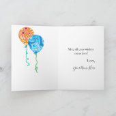 Carte 21e anniversaire Ballons rose Turquoise (Intérieur)