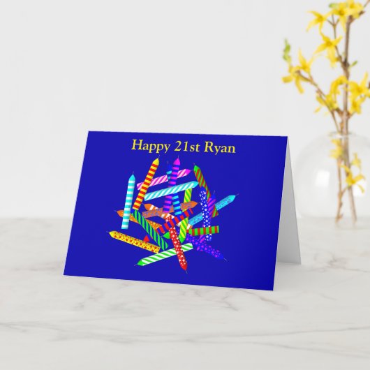 Carte 21e anniversaire Cadeaux (Fleur jaune)