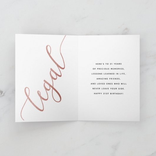 Carte 21e anniversaire Chic Parties scintillant Ombre ph (Intérieur)