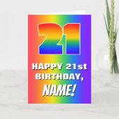 Carte 21e anniversaire : coloré, amusant Motif arc-en-ci (Devant)