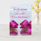 Carte 21e Anniversaire Cute Heels (Fleur jaune)