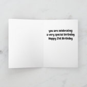 Carte *21e ANNIVERSAIRE DE LA NIECE* QUEL ANNIVERSAIRE S (Intérieur)