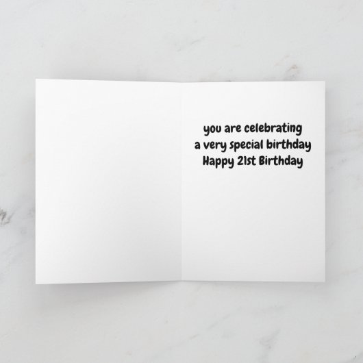 Carte *21e ANNIVERSAIRE DE LA NIECE* QUEL ANNIVERSAIRE S (Intérieur)