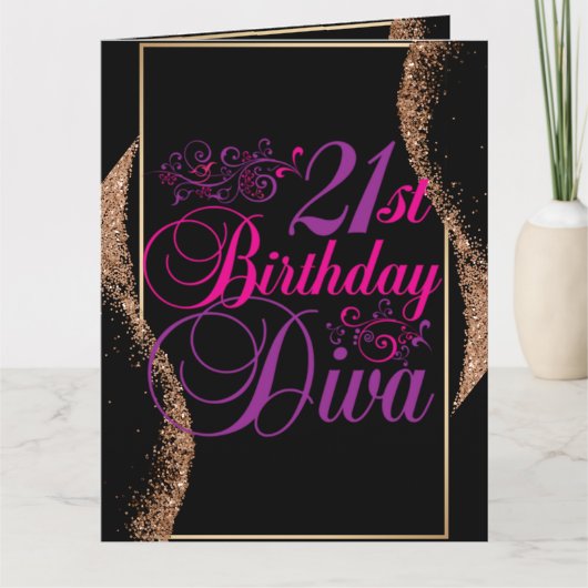 Carte 21e anniversaire Diva (Devant)