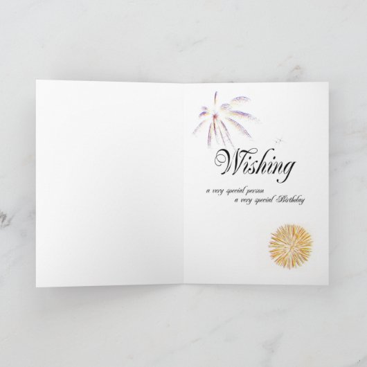 Carte 21e anniversaire Feu d'artifice (Intérieur)