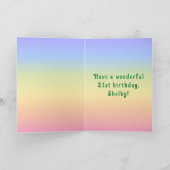 Carte 21e anniversaire — Fun Cake & Candles, avec nom pe (Intérieur)