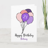 Carte 21e anniversaire groupe de ballons (Devant)