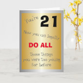 Carte 21e anniversaire humoristique (Fleur jaune)