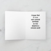 Carte **21e ANNIVERSAIRE HUMOUR** D'UNE VACHE? (Intérieur)