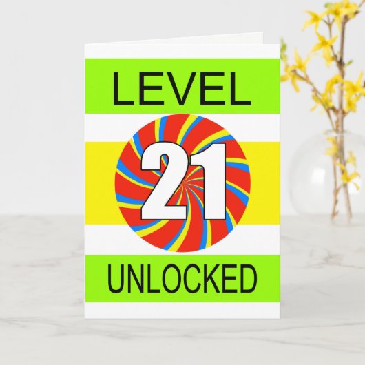 Carte 21e Anniversaire Jeu d'Ordinateur (Fleur jaune)