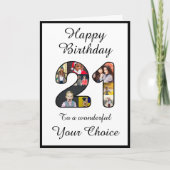 Carte 21e anniversaire Joyeux 21 Photo personnalisée Mod (Devant)