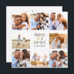 Carte 21e anniversaire moderne noir et or photo collage<br><div class="desc">21e anniversaire moderne noir et or photo collage invitation. Conception de texte de script moderne. Partie d'une collection.</div>