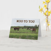 CARTE **21E ANNIVERSAIRE** MOO À VOUS DIT VACHES (Fleur jaune)