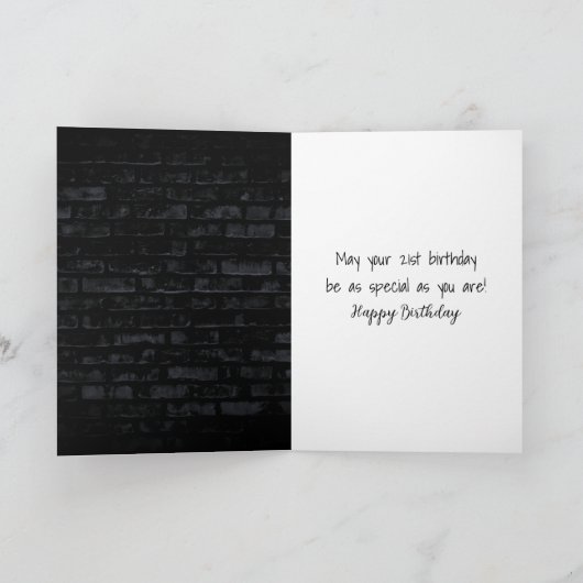 Carte 21e anniversaire néon Connexion en brique (Intérieur)