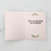 Carte 21e anniversaire noir Floral Fille Nom (Intérieur)