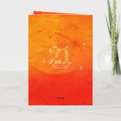 Carte 21e anniversaire - Numéro d'étoile Red Orange Glow (Dos)