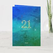 Carte 21e anniversaire - Numéro d'étoile - Vert bleu - 2 (Dos)