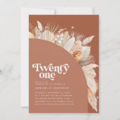 Carte 21e anniversaire pampas herbe terre cuite arche mo (Devant)