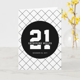 Carte 21e anniversaire personnalisé Moderne et élégant