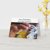 Carte 21e anniversaire, petit-fils, bière, tu es légal ! (Fleur jaune)