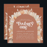 Carte 21e anniversaire photo arch pampas herbe terre cui<br><div class="desc">Pampas moderne herbe 21e anniversaire de terre cuite de fête photo arche design invitation.</div>