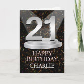 Carte 21e Anniversaire Points saillants Ajouter une cart (Devant)