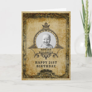 Carte 21e anniversaire Retro Vintage Ajouter votre photo