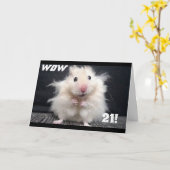 CARTE ***21E ANNIVERSAIRE SOUHAITS*** W0W CHEVEUX EST EN (Fleur jaune)