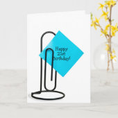 Carte 21e Anniversaire sur trombone (Fleur jaune)
